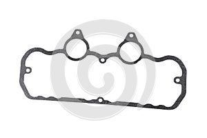 Paronite gasket of an automobile engine, gasket of a truck engine  white background