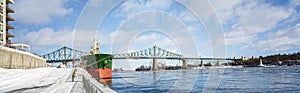 Paroramic View of Montreal Old Port  located on the St. Lawrence River