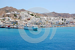 Paros island harbour view