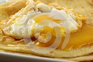 Parotta with poached egg