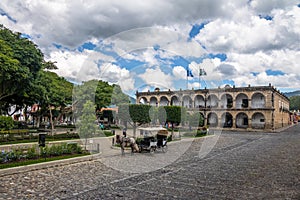 Parque Central Plaza Mayor and Ayuntamiento Palace City Hall - Antigua, Guatemala