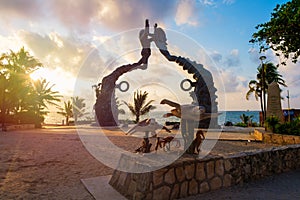 Parque Fundadores at dawn on Playa del Carmen in Mexico