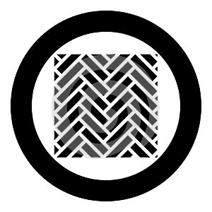 Parquet parquetry wooden floor timber interior nature material icon in circle round black color vector illustration image solid