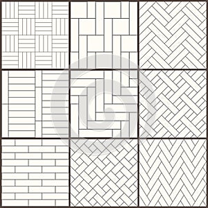 Parquet pattern. Seamless surface design with white slant blocks