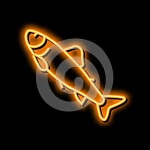 parr salmon neon glow icon illustration