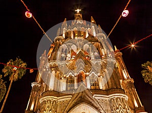 Parroquia Church Night San Miguel de Allende Mexico