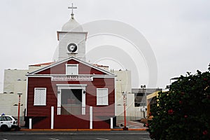 The Parroquia de San GerÃÂ³nimo is the main religious building in the city of Ilo. Construction began on February 14, 1871. The photo