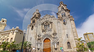 Parroquia Virgen Milagrosa Church in Lima, close to Kennedy Park timelapse hyperlapse, Peru photo
