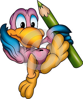 Parrot 07 with crayon