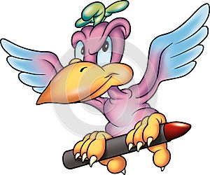 Parrot 09 with crayon