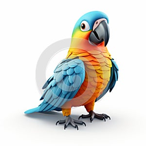 Parrot 3d Icon Cartoon Clay Material Nintendo Isometric Hd Rendering