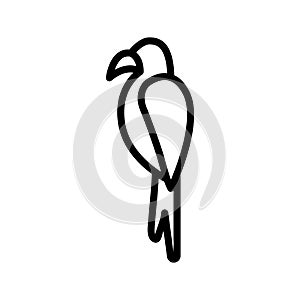 Parrot bird line icon. Sign pets, vet and veterinary icons. Outline sign for mobile concept and web design, store, logo photo