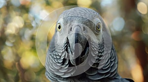 Parrot with bulging eyes