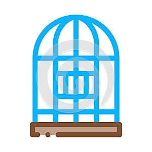 Parrot Cage Icon Vector Outline Illustration
