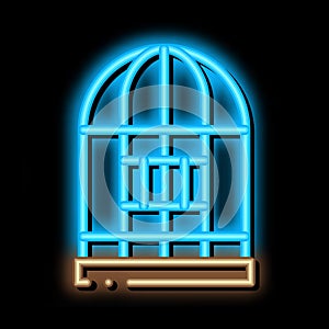 Parrot Cage neon glow icon illustration