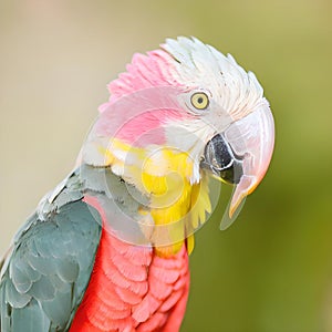 A parrot with green, orange, pink and yellow feathers by Generative AI