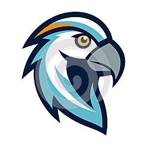 Parrot head mascot logo art illustration