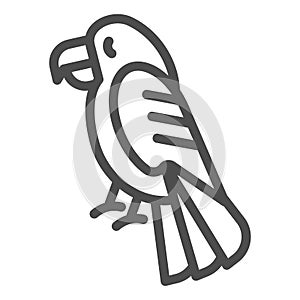 Parrot line icon. Bird vector illustration isolated on white. Animal outline style design, designed for web and app. Eps photo
