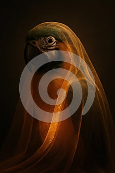 Parrot with Orange Veil