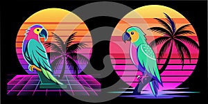 A-parrot-sitting-on-a-palm-tree