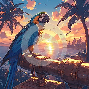 Parrot on Spyglass, Sunset Sailboat Adventure