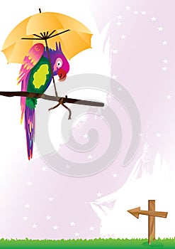 Parrot With Umbrella_eps