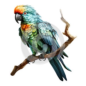 parrot watercolor illustration
