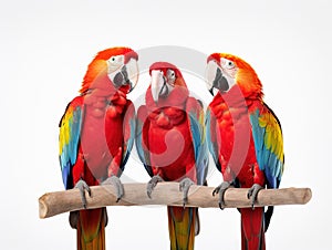 parrots isolated on white