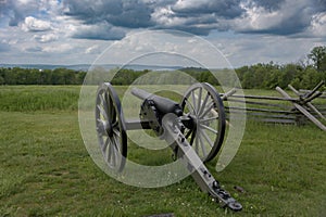 Parrott riffled cannon, 10 pounder Artillery piece made of cast iron, Model 1861. Gettysburg National Military Park