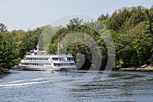 Parry Sound, Ontario, Canada - August 11, 2021: The Island Queen taking tourist for a cruise on a sunny day on Georgian Bay