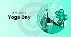 Parshvakonasana pose. Horizontal photo