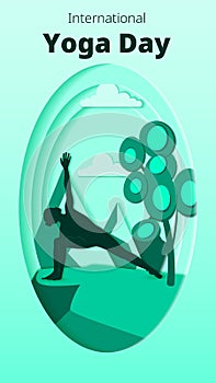 Parshvakonasana pose. Vertical photo