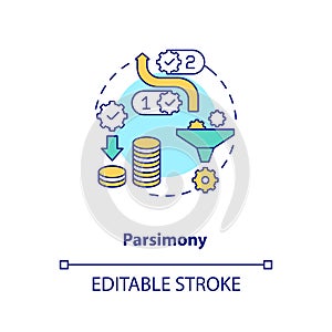 Parsimony concept icon
