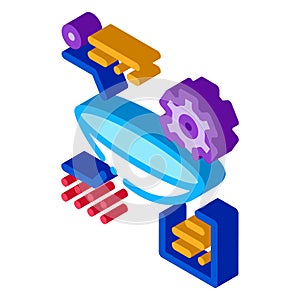 Parsing lens research isometric icon vector illustration