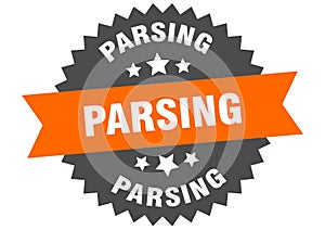 parsing sign. parsing circular band label. parsing sticker