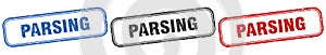 parsing square isolated sign set. parsing stamp.