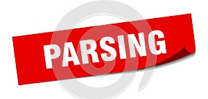 parsing sticker. parsing square sign. parsing