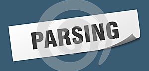 parsing sticker. parsing square sign. parsing