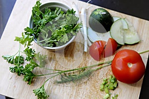 Parsley bowl and vegetables