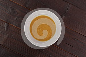 Parsley curry soup on a table