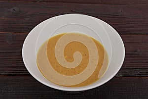 Parsley curry soup on a table