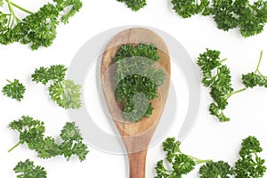 Parsley into a spoon