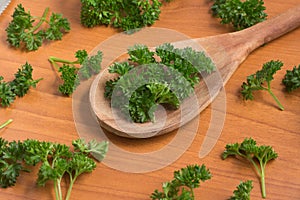 Parsley into a spoon