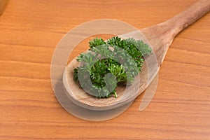 Parsley into a spoon
