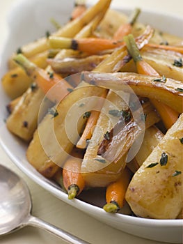 Parsnips and Baby Carrots Roasted in Thyme