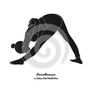 Parsvottanasana or Intense Side Stretch Pose. Vector