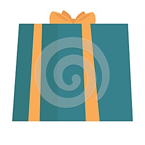Gift box icon. Flat illustration of gift box vector icon for web