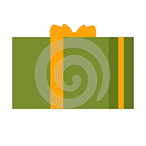 Gift box icon. Flat illustration of gift box vector icon for web