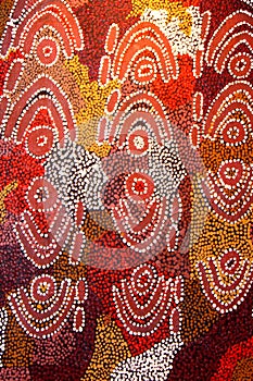 Part of an abstract and ancient native artwork, Australia