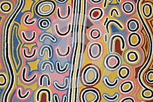 Part of a modern abstract Aboriginal artwork, Australia